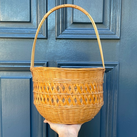 vintage-accents-vintage-basket-with-bamboo-poshmark